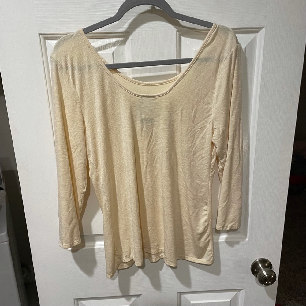 Anthropologie Left Coast Dolan Cream Top - Picture 4 of 5